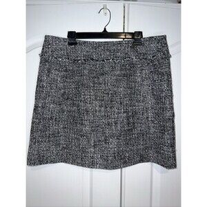 Michael Kors Womens Woven Mini Skirt Black White Size 16 Pockets Preppy Y2K